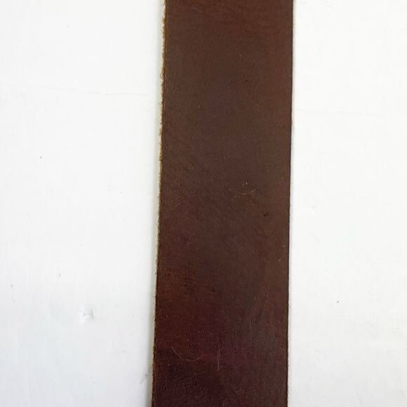 Timberland Mens Brown Leather Belt Brass Buckle 40MM Width Rugged Size 34 - Picture 3 of 6